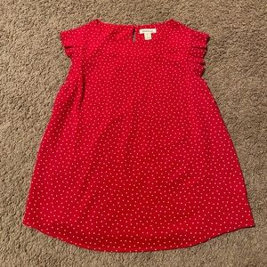 Monteau Red polka dot blouse